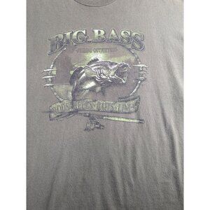 Big Bass Fishing Outfitters St. Johns Bay Graphic Tee Large 100% Olive Green